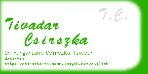 tivadar csirszka business card